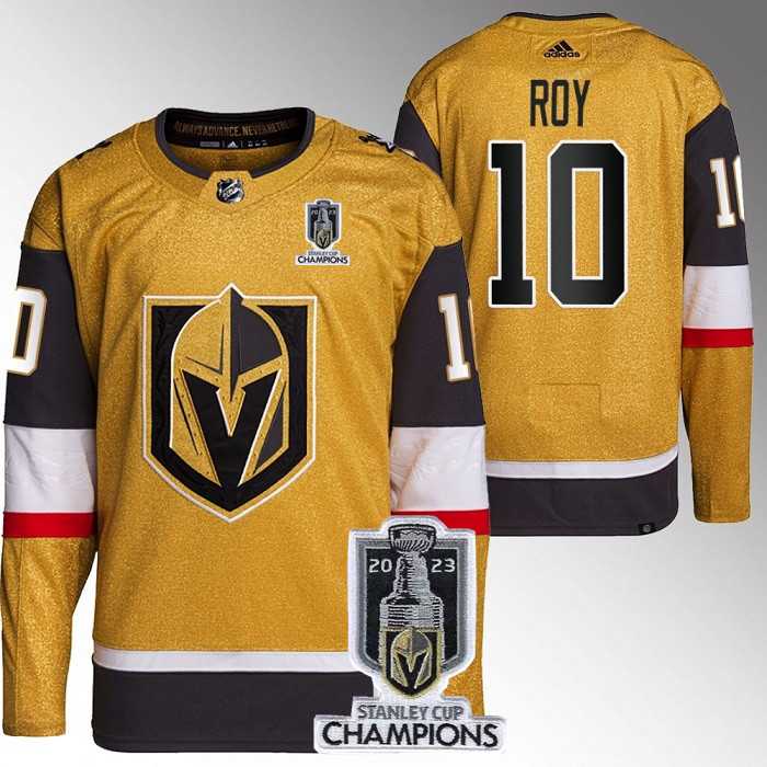 Men's Vegas Golden Knights #10 Nicolas Roy Gold 2023 Stanley Cup Champions Stitched Jersey,We sell and wholesale Men's Vegas Golden Knights #10 Nicolas Roy Gold 2023 Stanley Cup Champions Stitched Jersey on line form chian!
